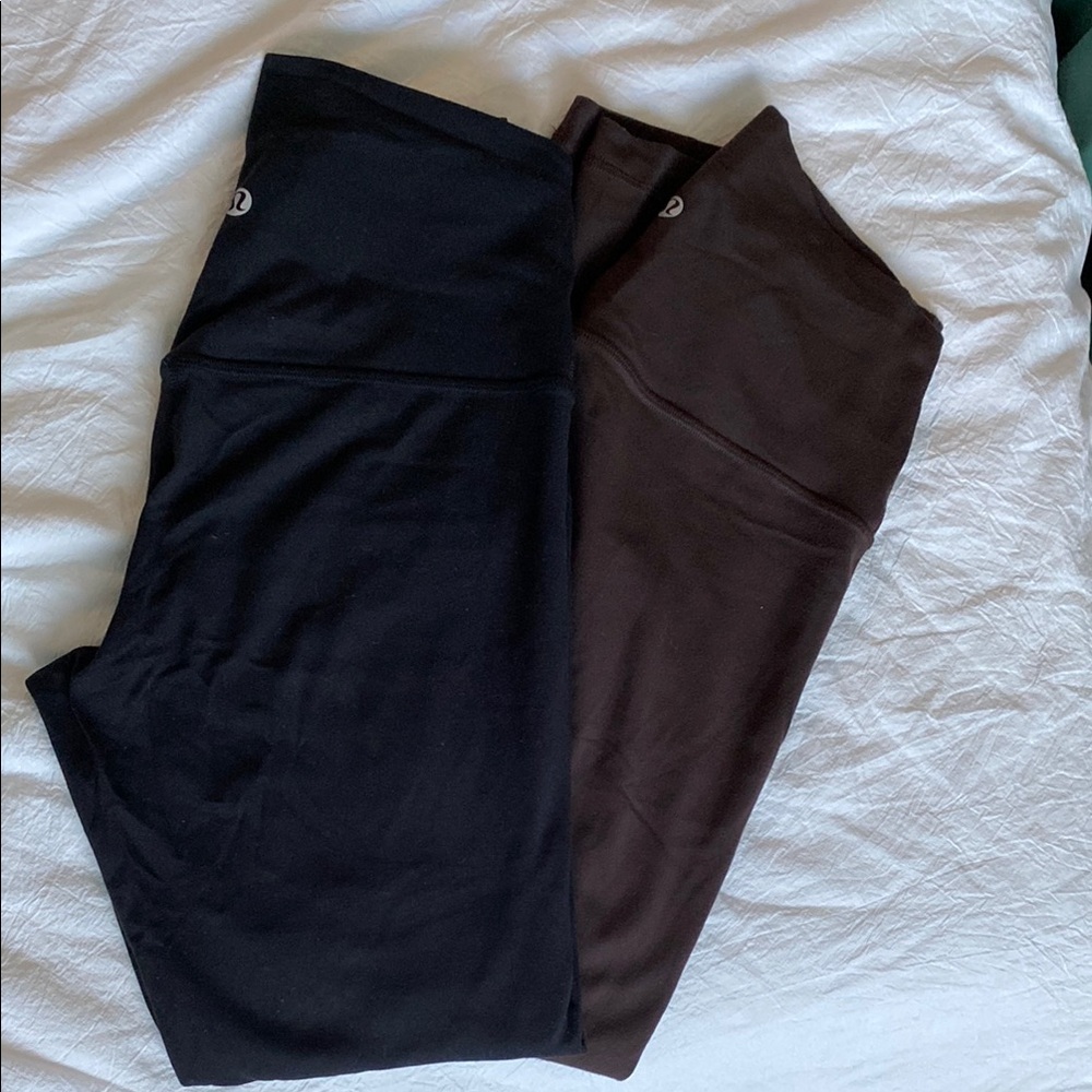 Lululemon Black and Brown High-rise align leggings